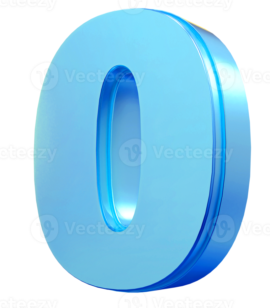 Blue Number 0 png