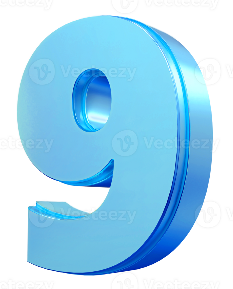 Blue Number 9 png