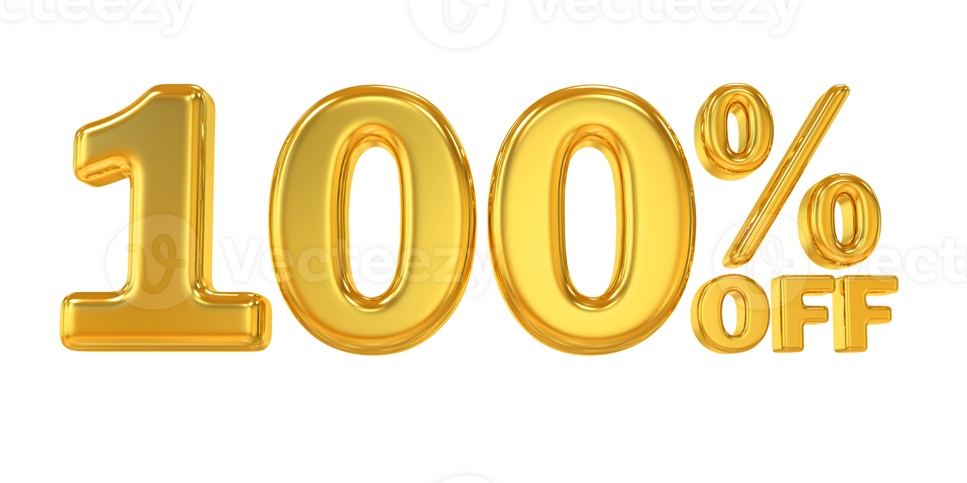 100 percent gold offer in 3d png