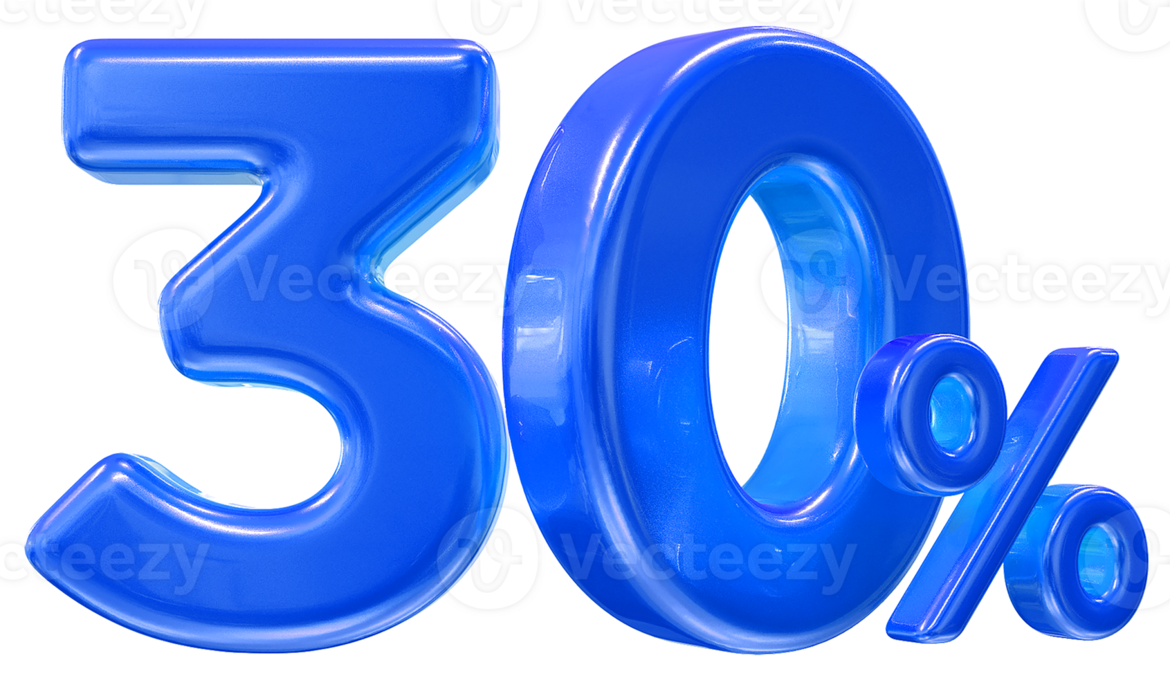 30 percent blue offer in 3d png