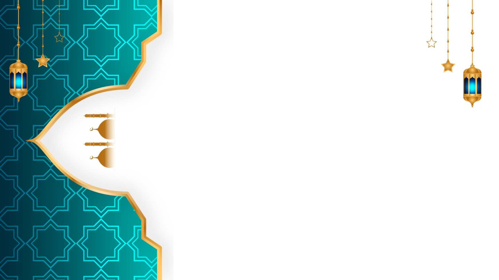 Golden islamic frame with lantern ramadan kareem arabic border flyer poster png