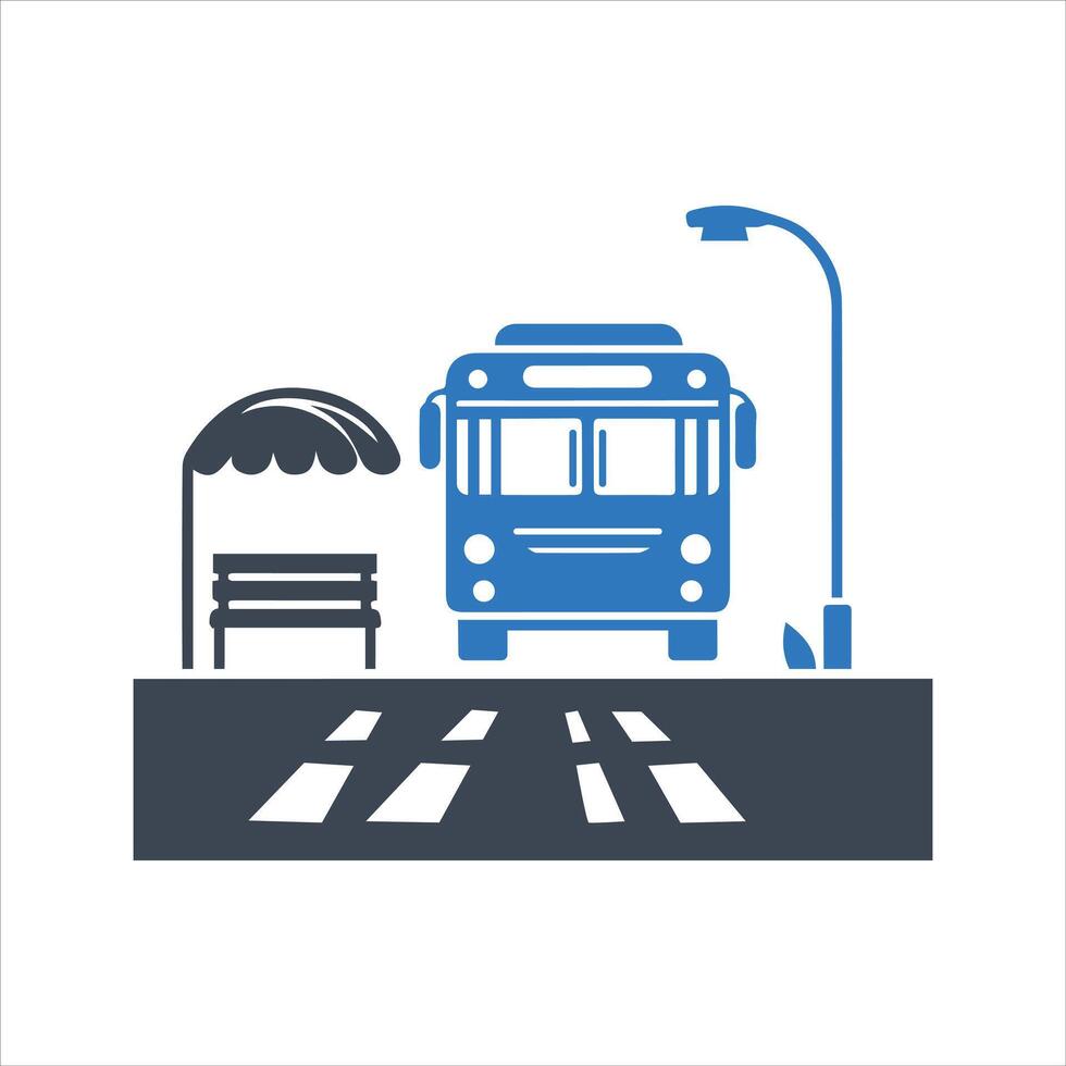 Bus stop icon vector