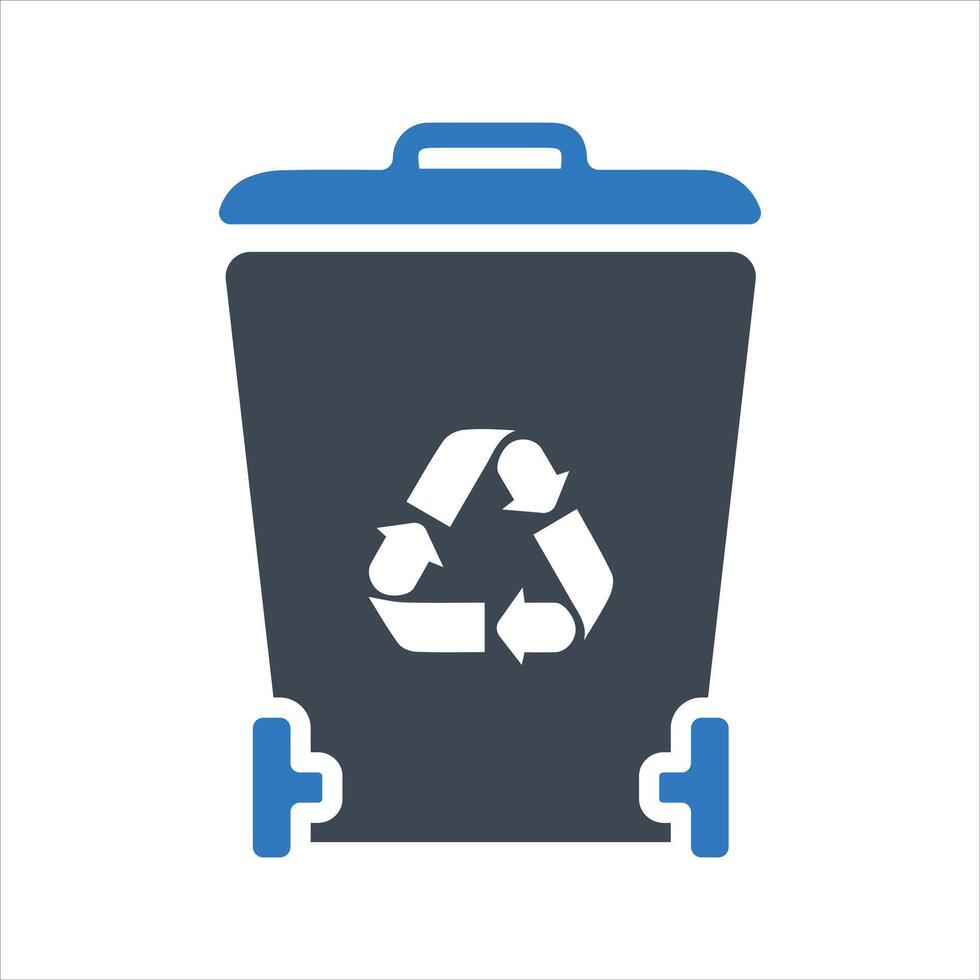 Wheelie bin icon vector
