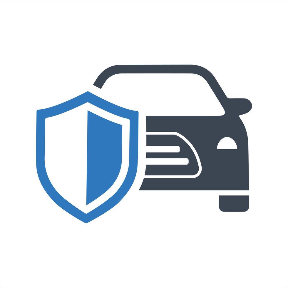 Car shield icon. Secured new car icon vector