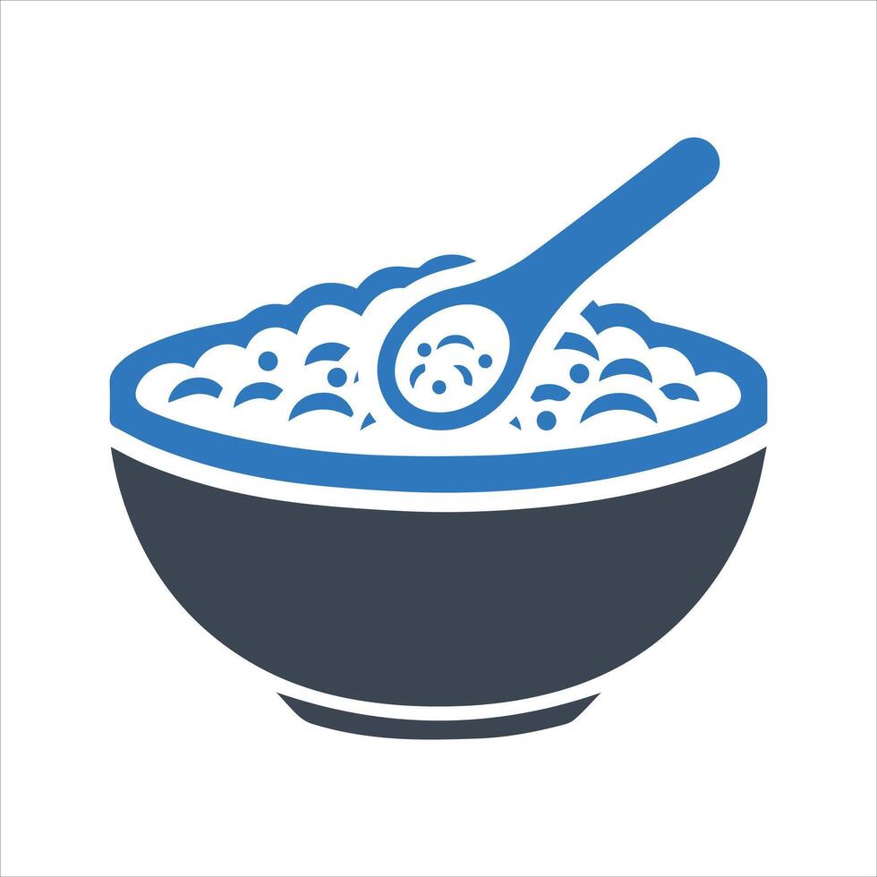 Asian food. Rice bowl icon vector