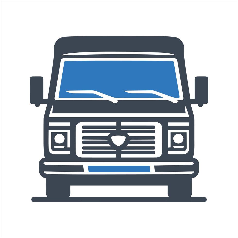 Van front view icon vector