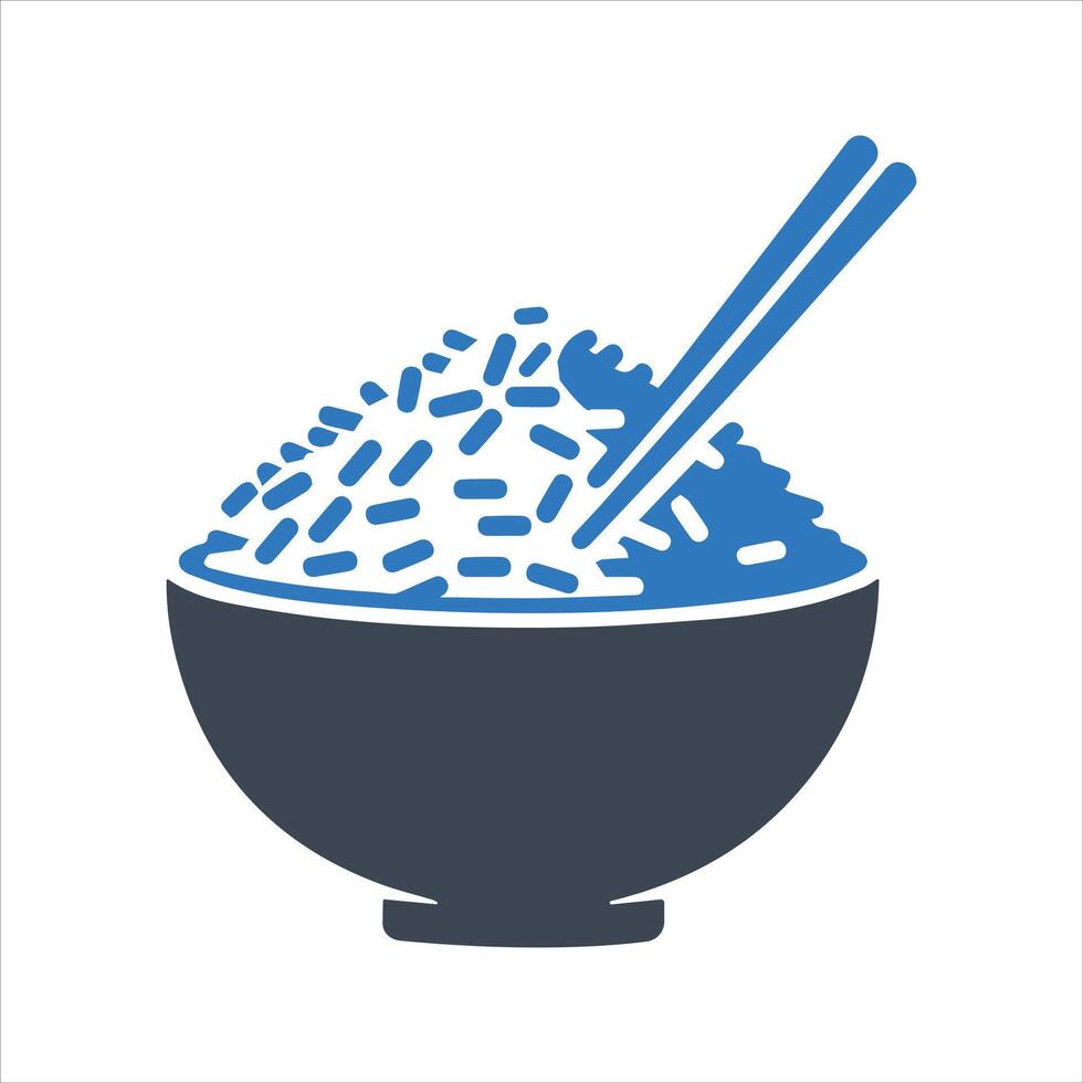 Asian food. Rice bowl icon vector