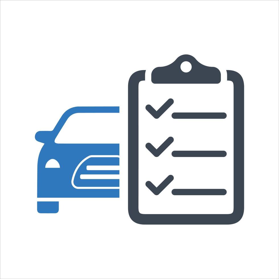 Car maintenance list icon vector