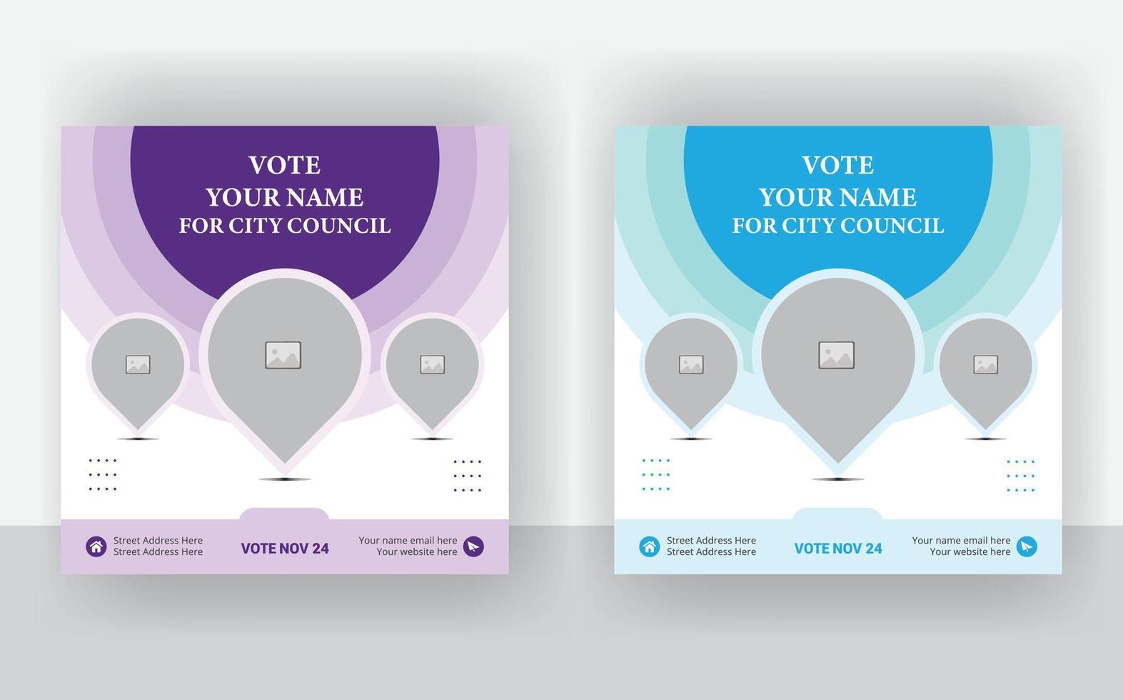 Political election and vote campaign post template vector