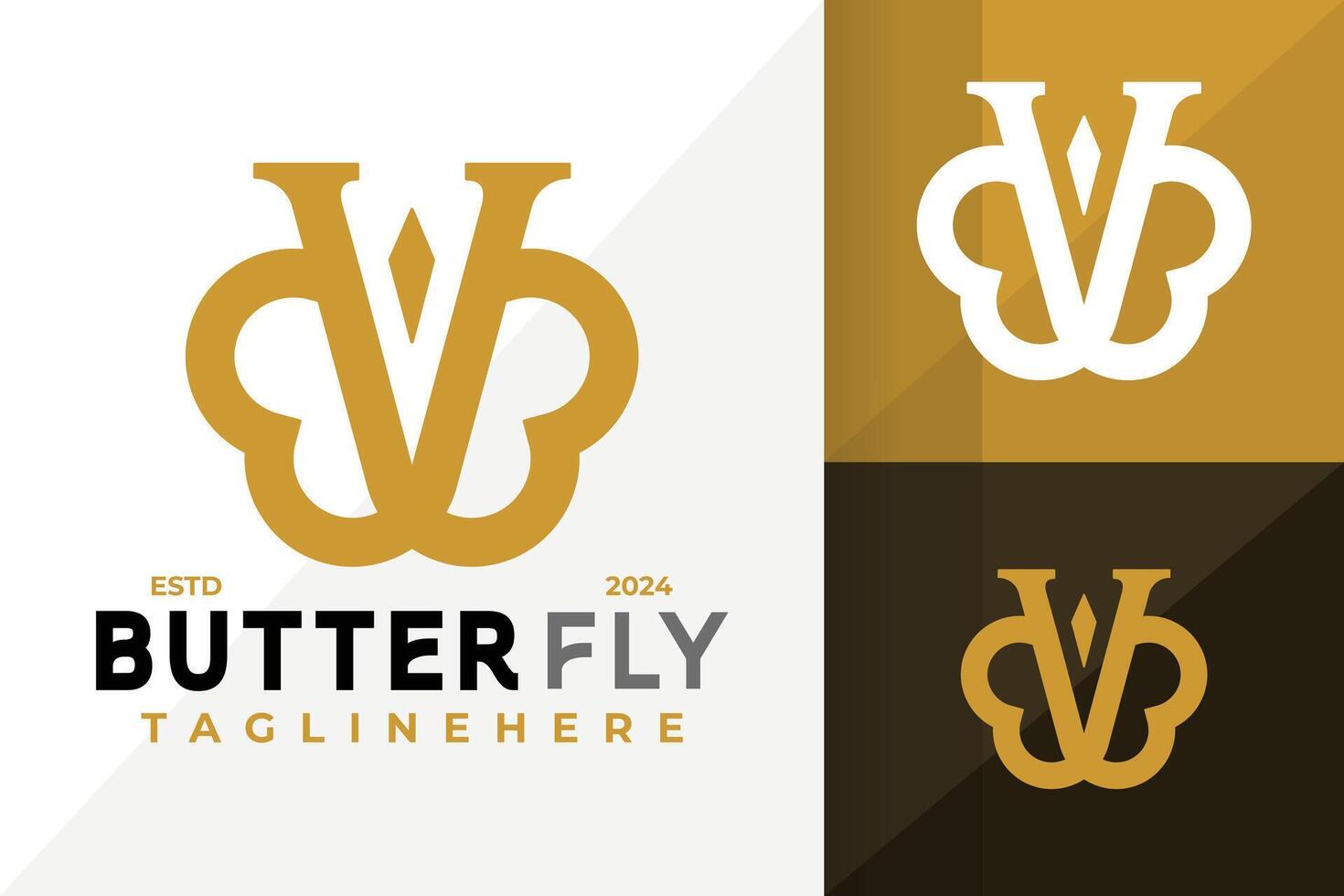 Letter V Butterfly Logo Icon Design. Creative simple logos designs illustration vector