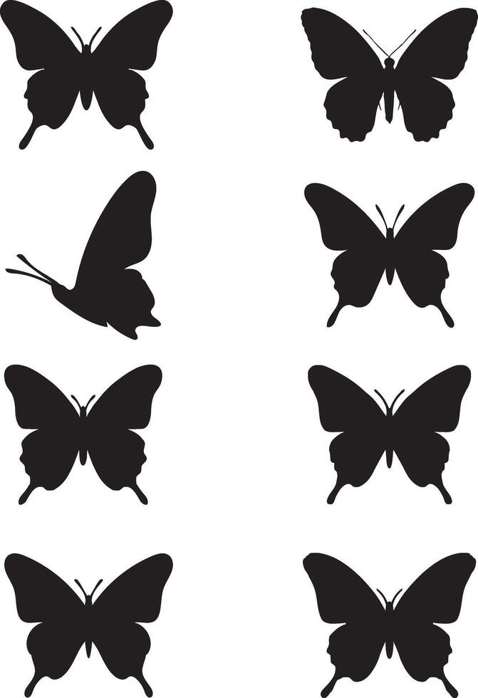Unique Collection Of Butterfly Silhouette vector