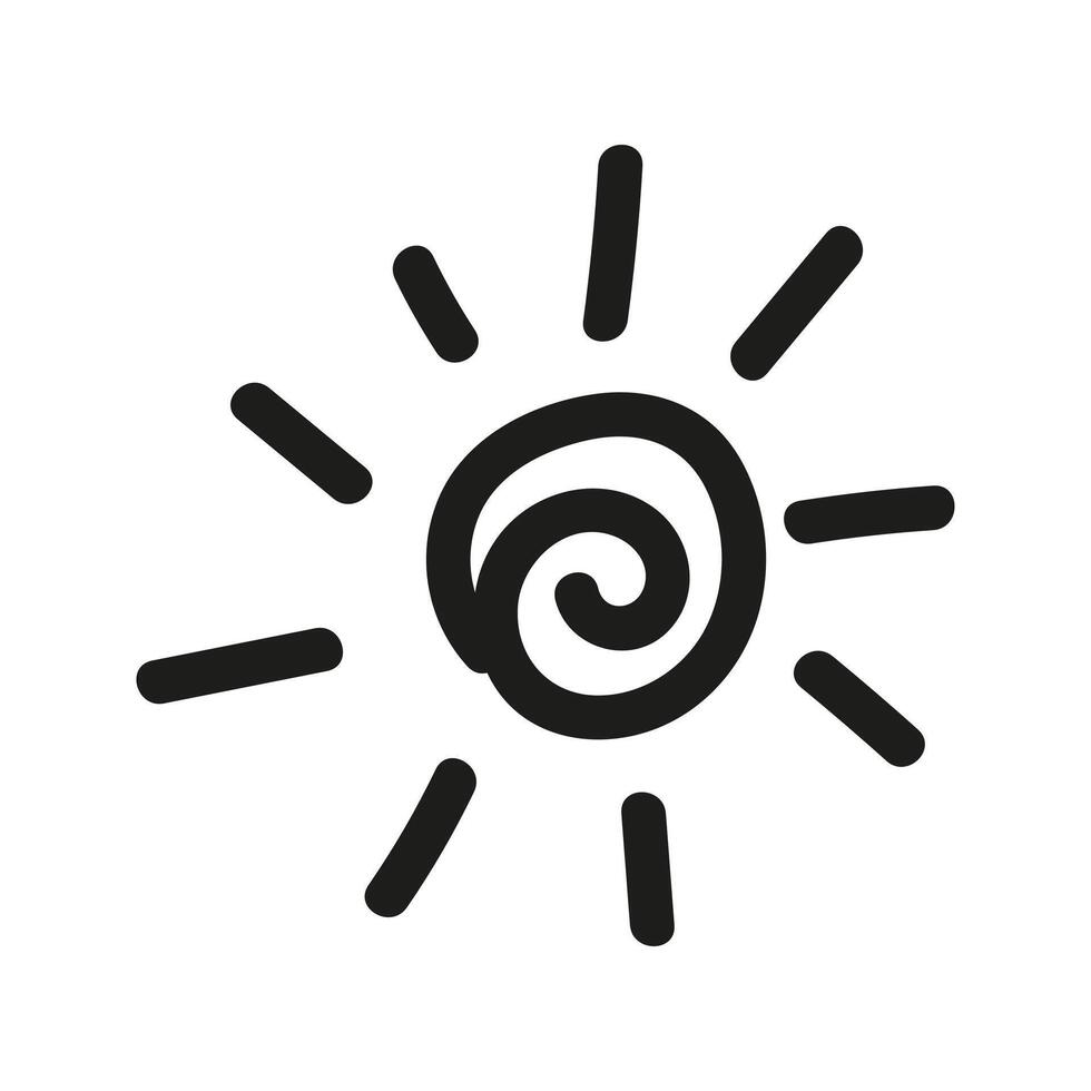 Sun circle spiral shape with rays. Hand drawn doodle quotes boxes illustration. vector