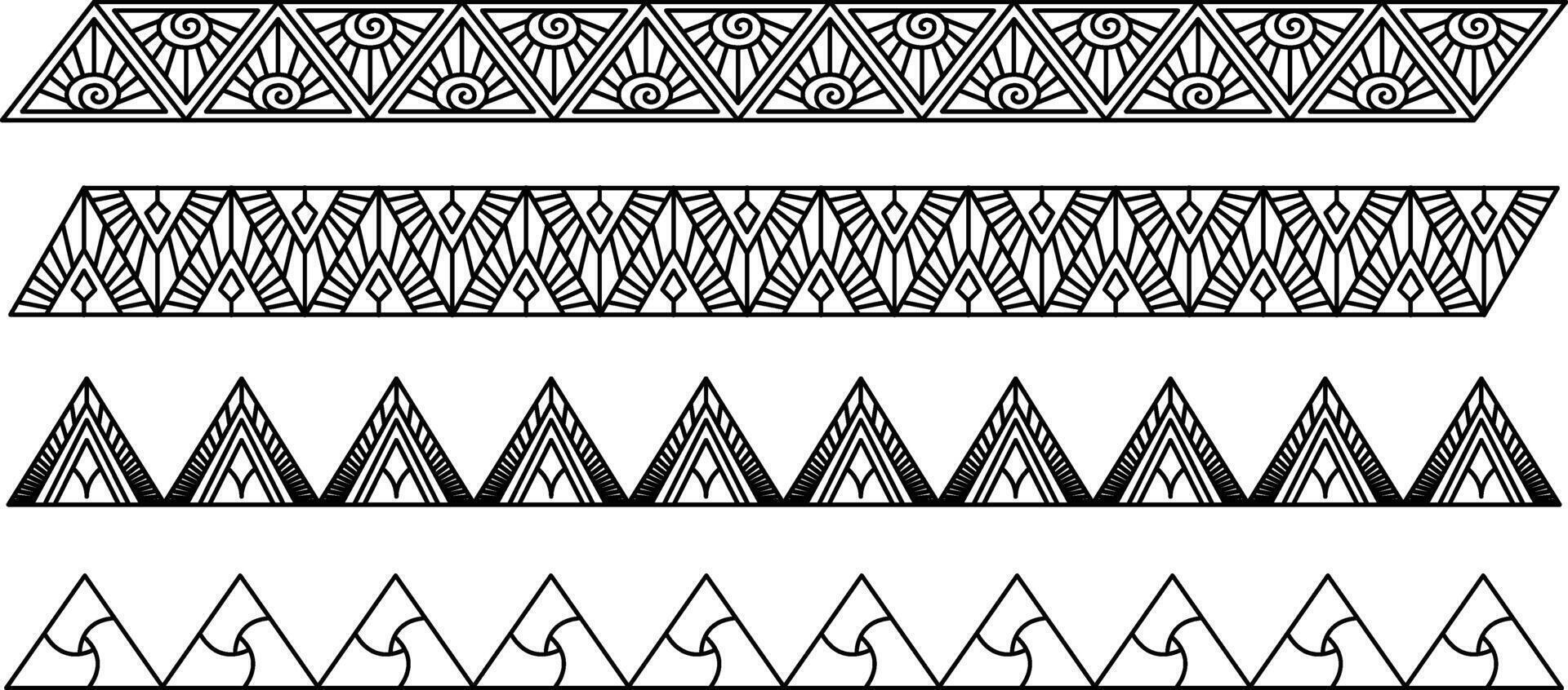 Tringle border frame set design vector
