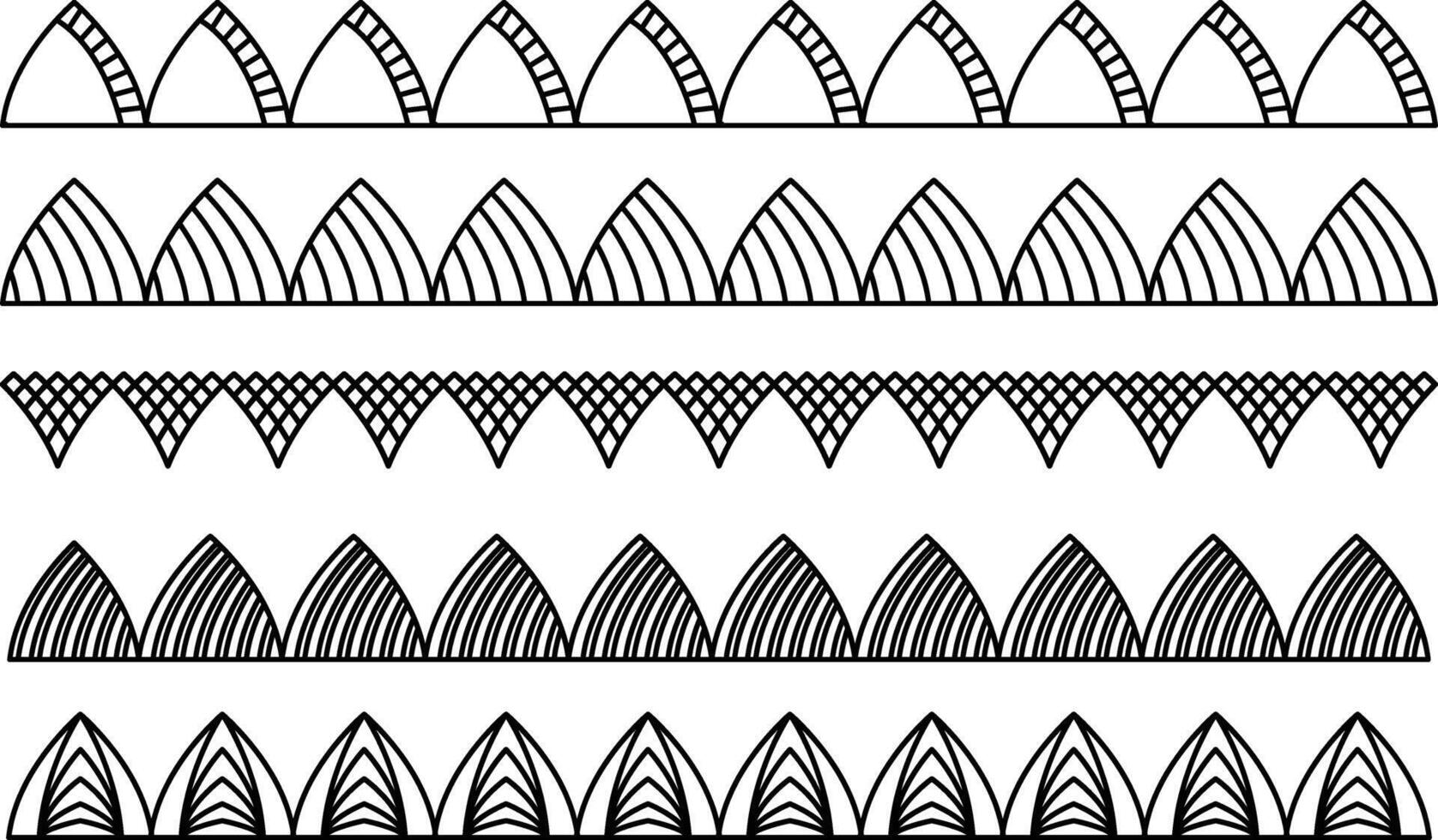Simple border set design silhouette vector
