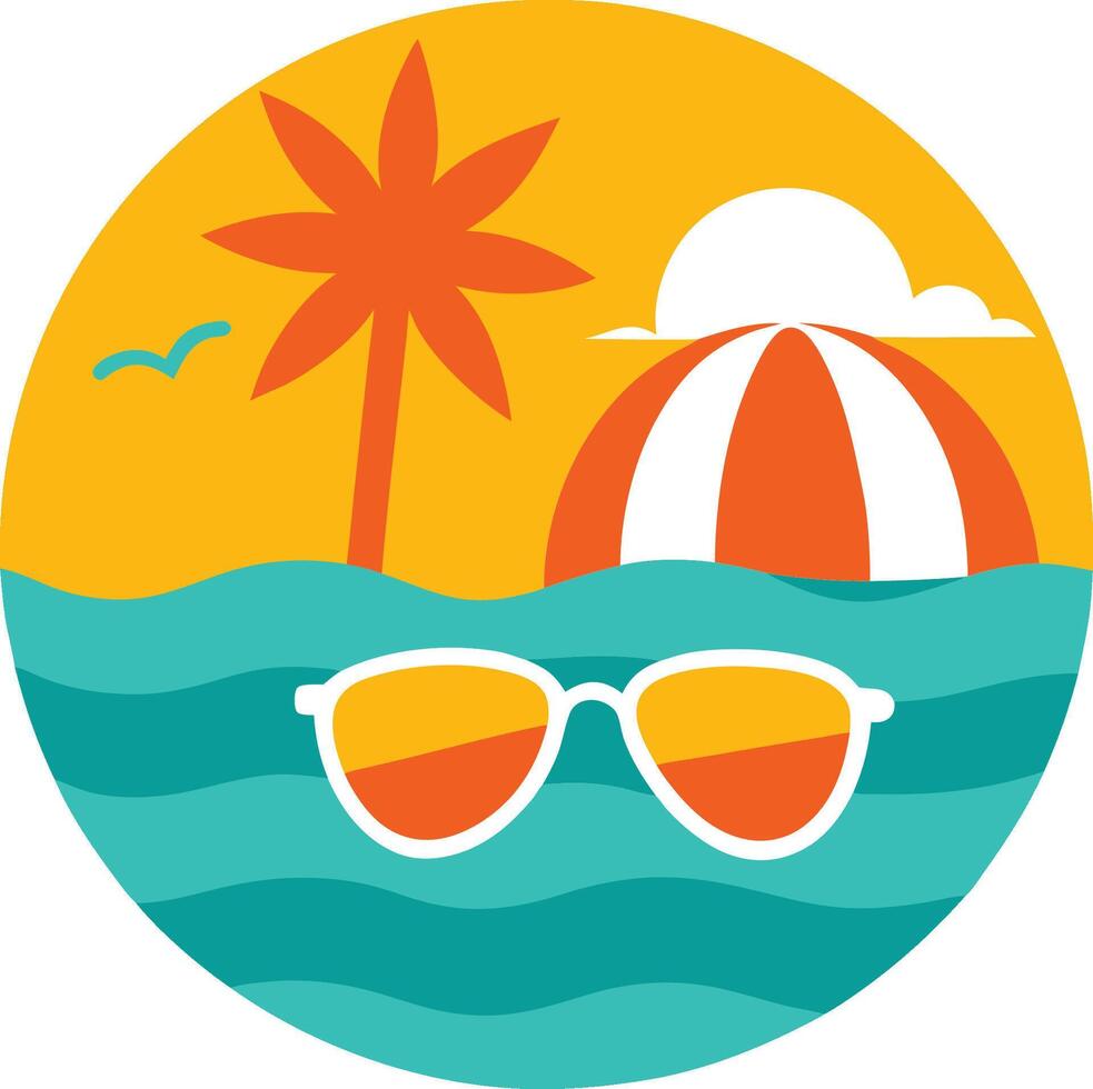 Sunny Days Ahead A Fun and Playful Logo for Your Family-Friendly Summer Vacation Destination vector