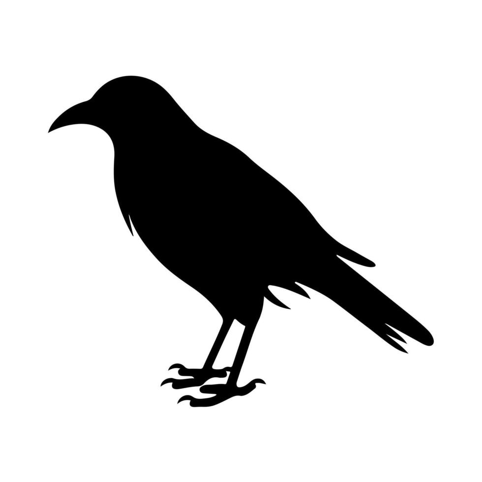 silhouette of a Crow illustration vector