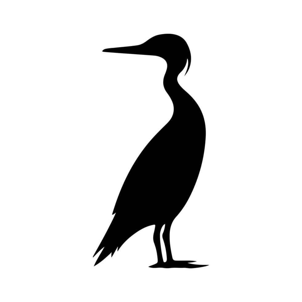 Black silhouette of a Cormorant , Cormorant bird vector