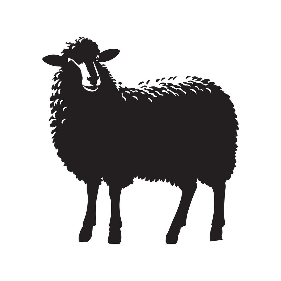 Sheep silhouette isolated on white background vector