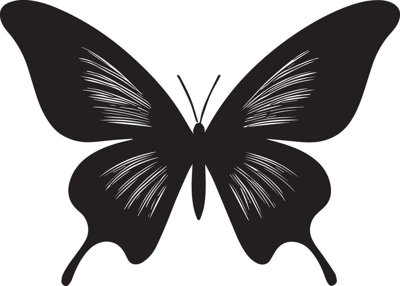 Butterfly silhouette illustration vector