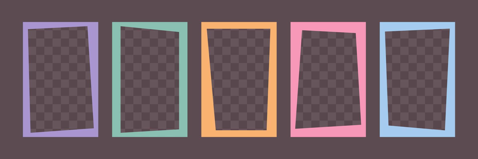 Colorful Rectangular Blank border set. Geometric framework for photo, images, text. Blank box collection vector
