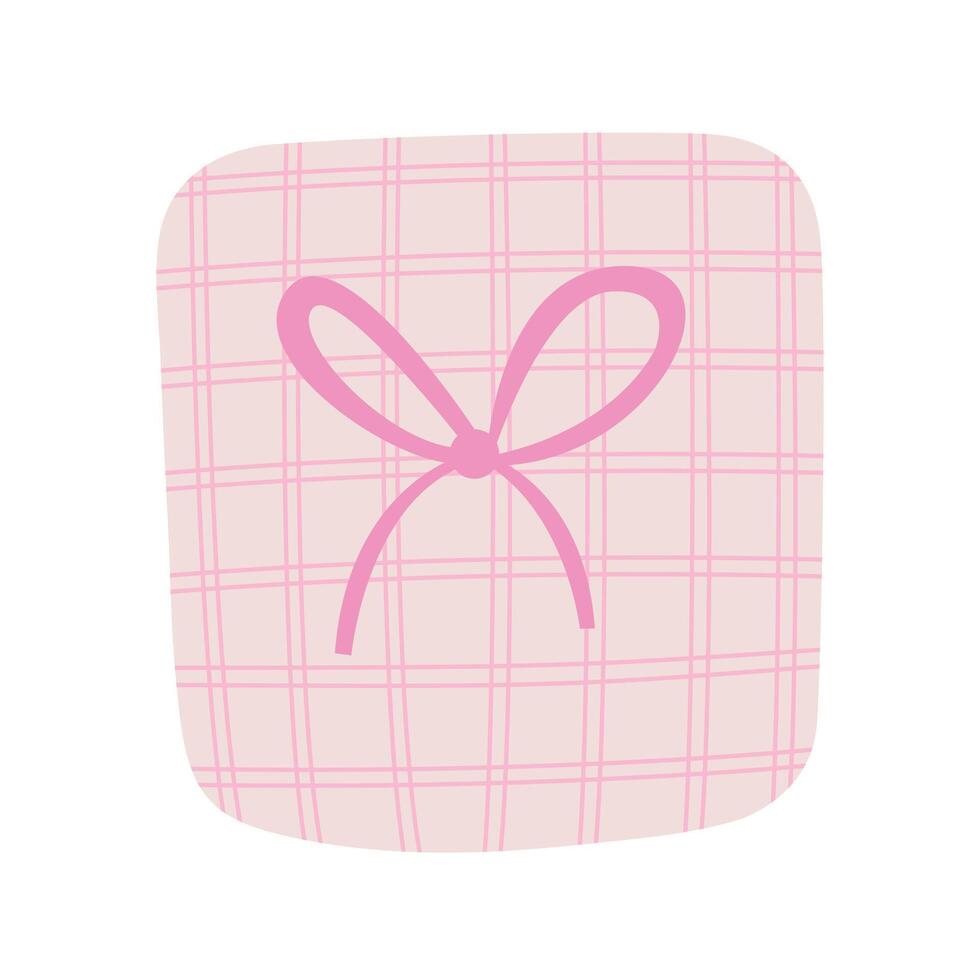 Hand drawn flat gift box top view illustration vector