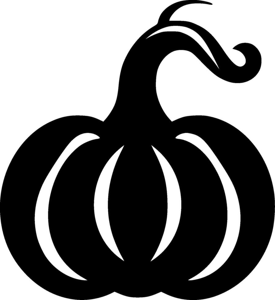 A black and white pumpkin silhouette on a white background vector