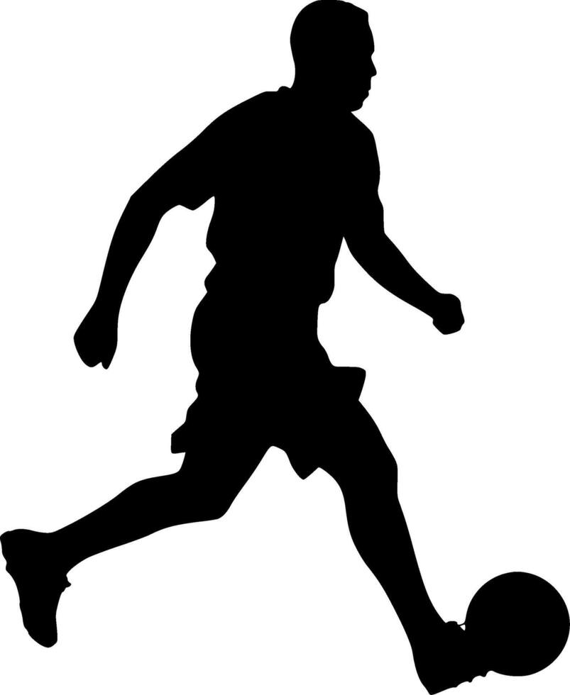 Soccer player silhouette clipart vector