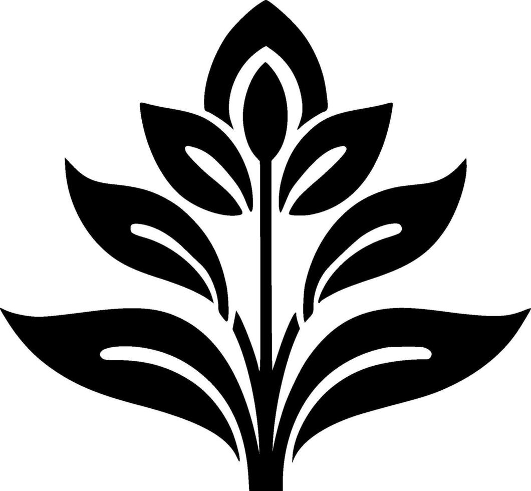 A black and white silhouette of a flower vector