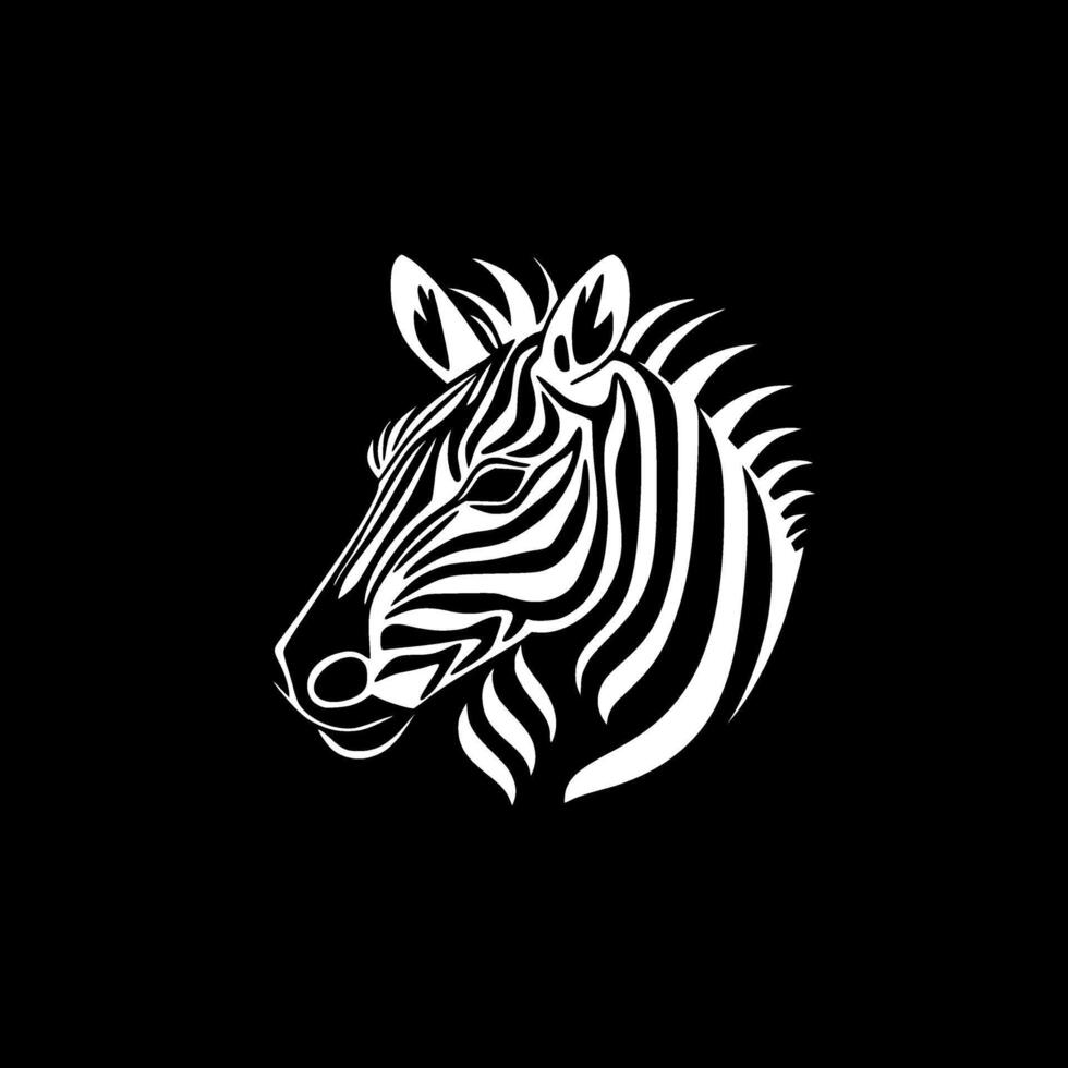 Zebra head on a black background vector