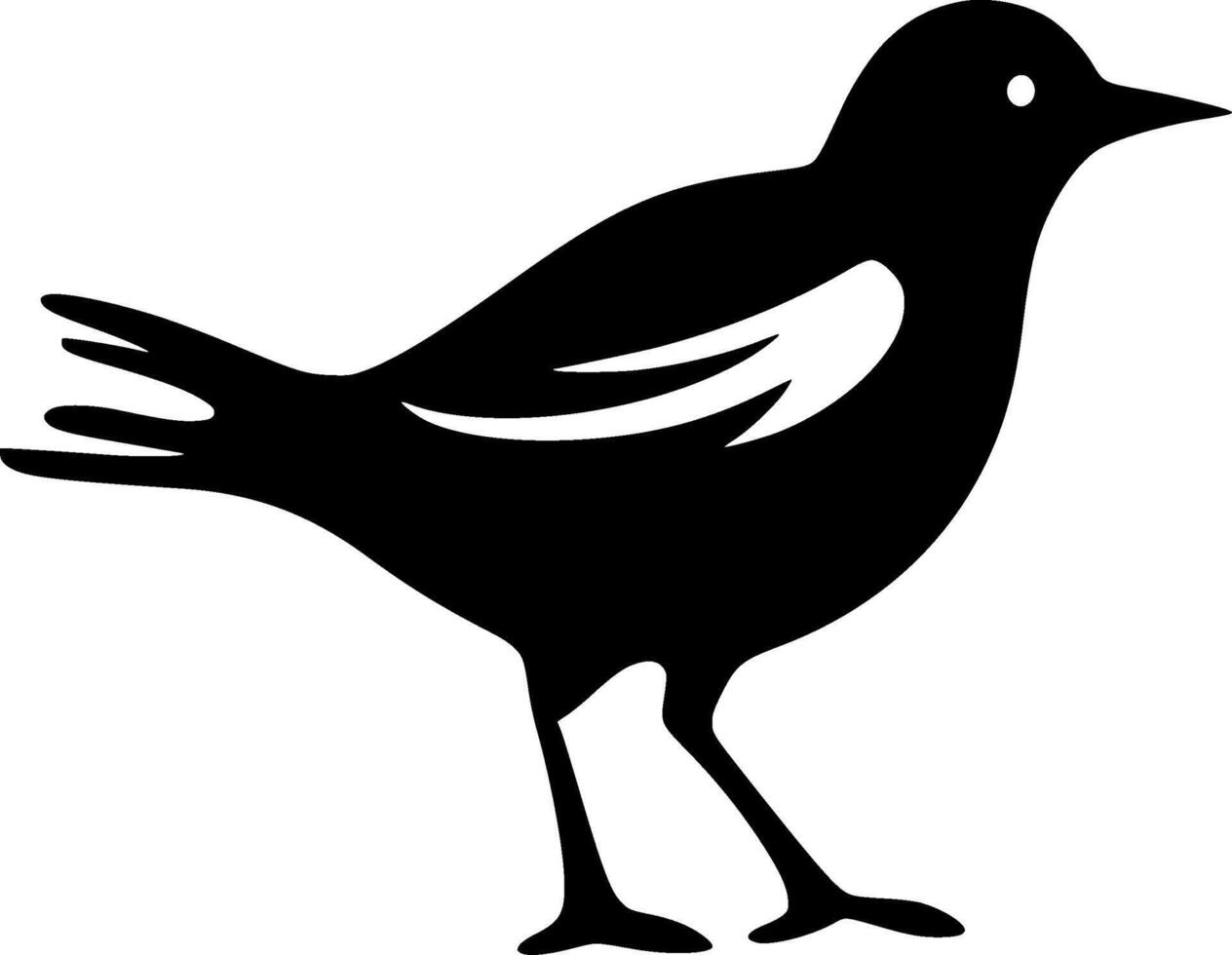 Black and white silhouette of a bird vector