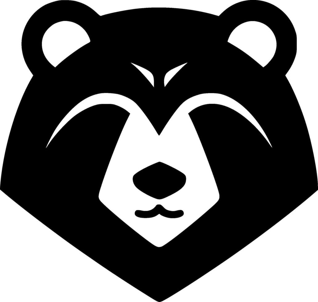 A black bear head with a white background vector