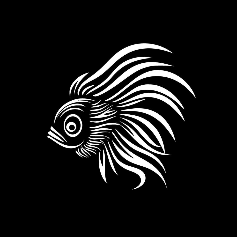 A black and white fish on a black background vector