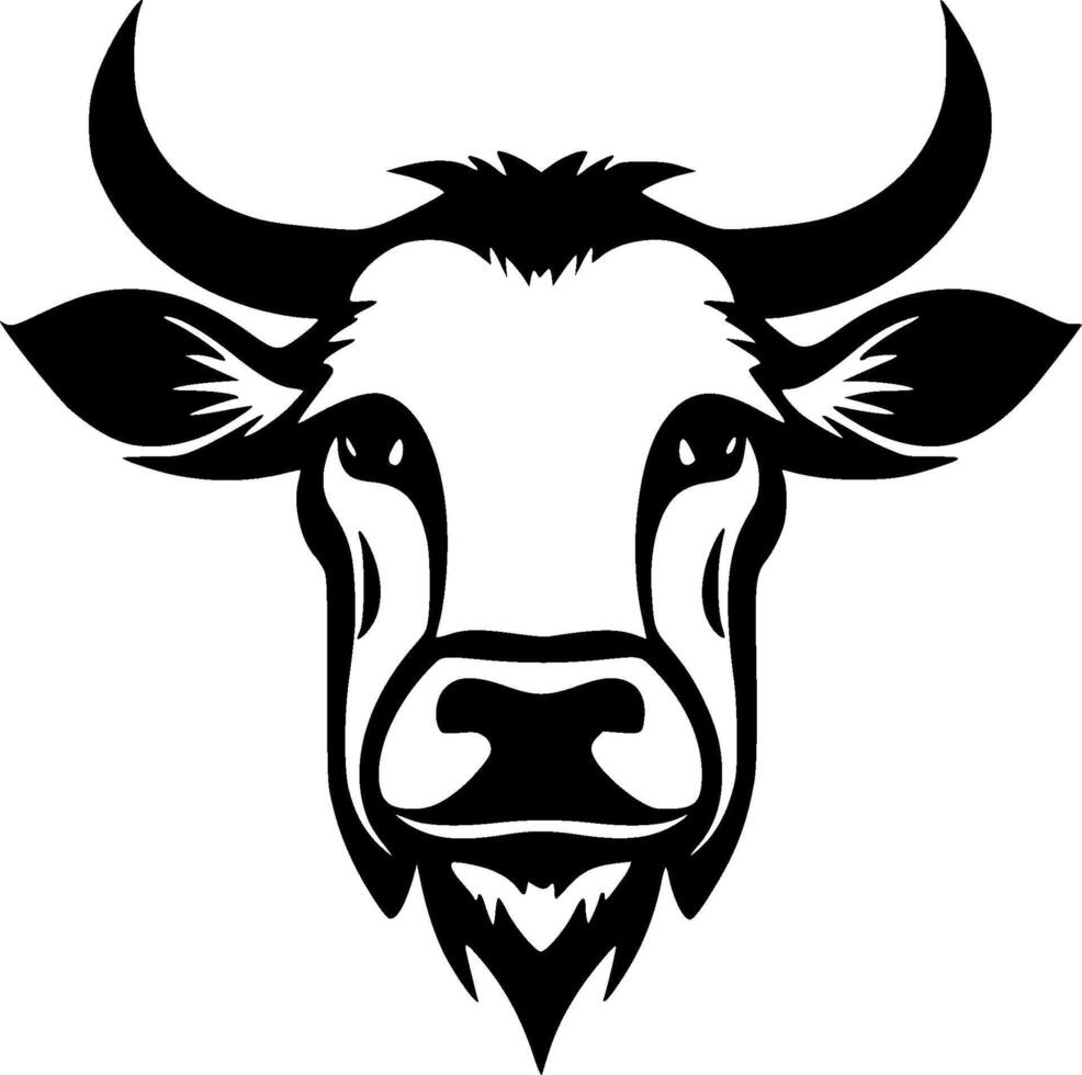 A cow head with horns on a white background vector