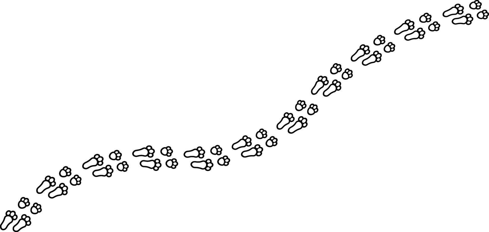 Rabbit bunny foot print trace vector