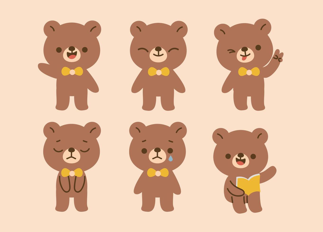 Bear Animal Expression Mascot vector