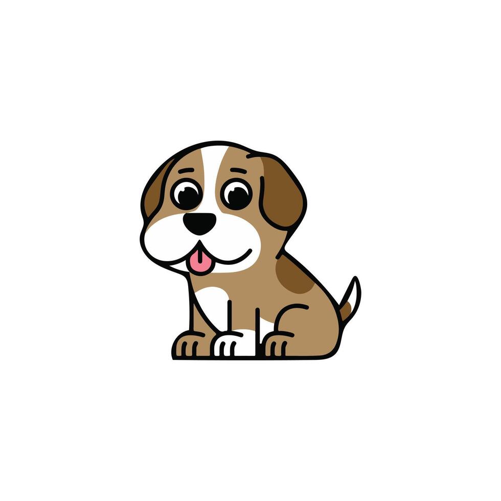 dog with bone cartoon vector