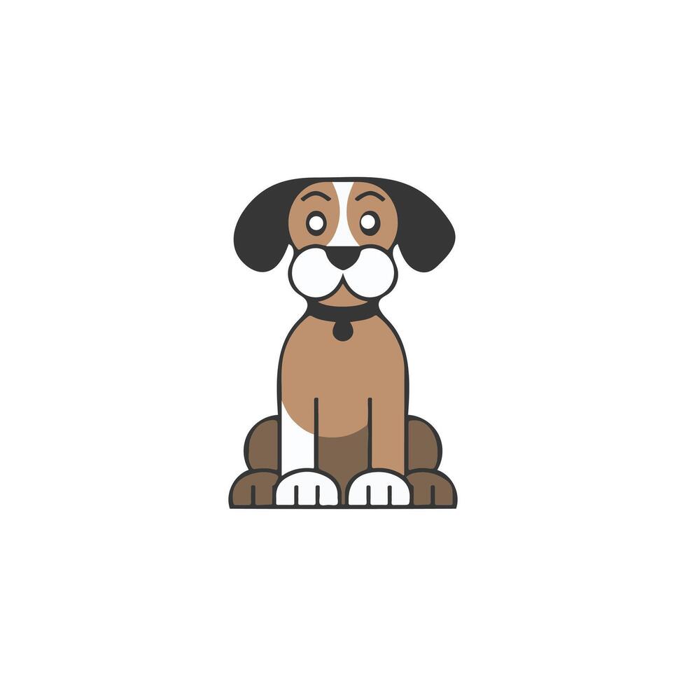 dog with bone art icon vector