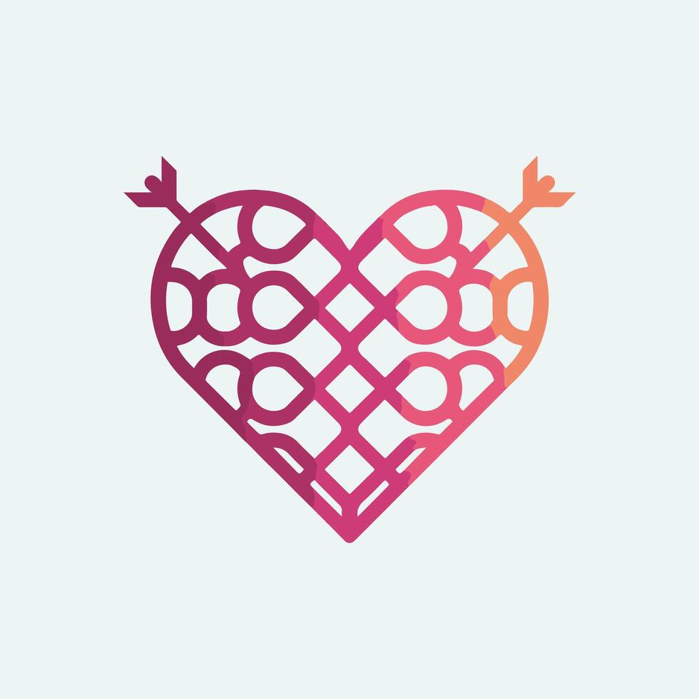 heart with wings logo icon vector