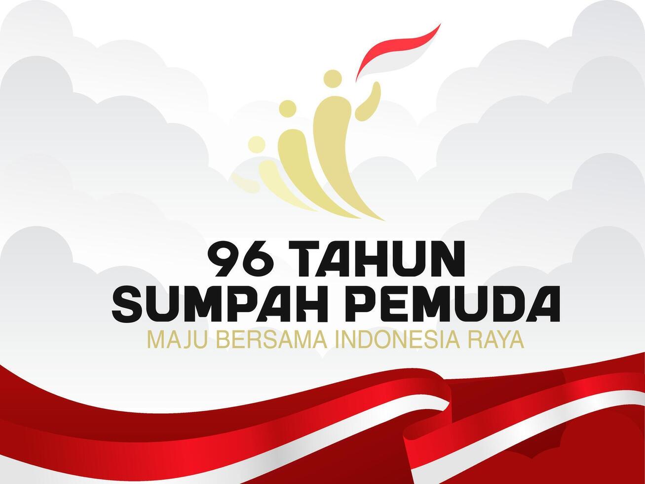 Youth Pledge Day 2024 Logo. Celebrating Indonesia's Unity and Progress vector