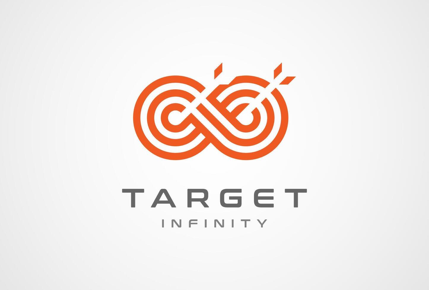Target Logo, Infinity with target icon combination, suitable for brand and company logo design, illustration vector