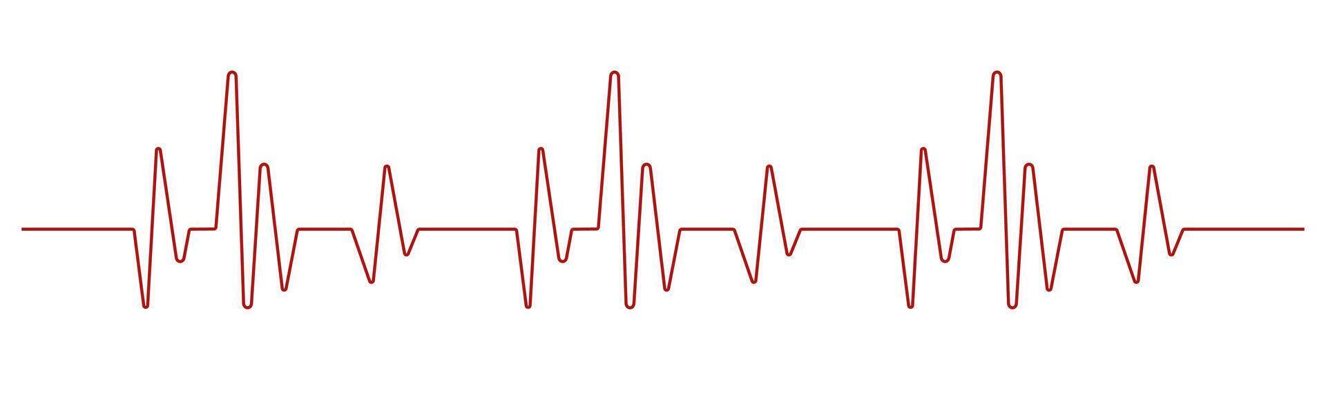 Heart beat red cardio rhythm line. ECG EKG electrocardiogram medicine test. Heartbeat pulse. Diagram, monitor curve graph vector