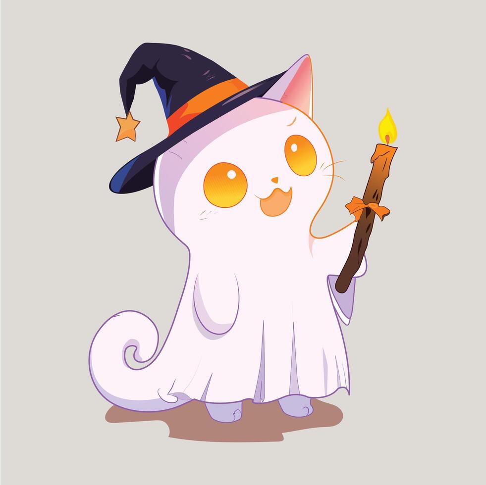 A cat holding a candle vector