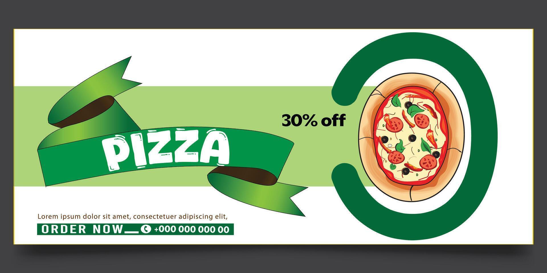 Fast food pizza banner design vector