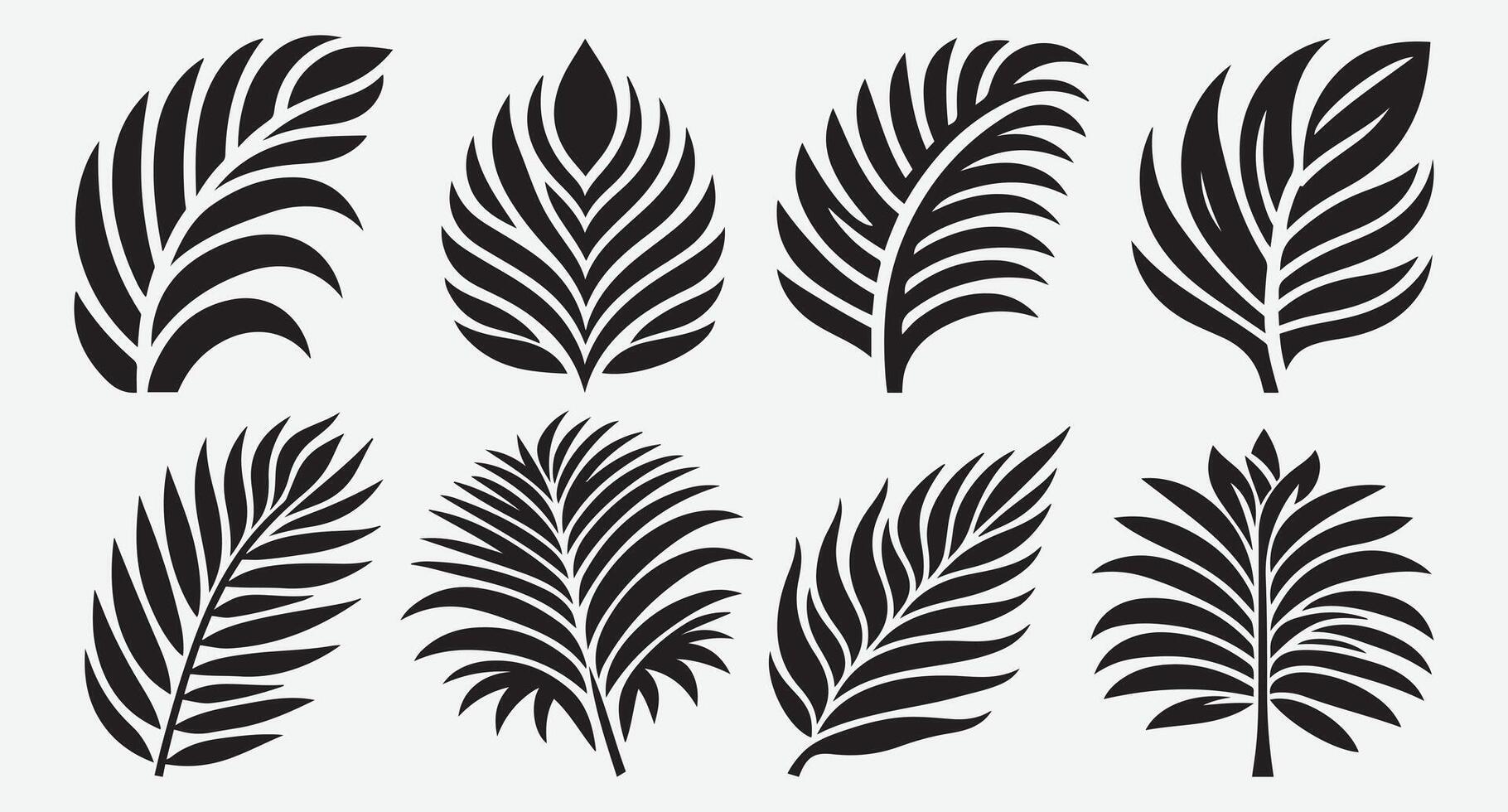 Tropical Leaves Silhouette Collection for Bold and Dynamic Graphics vector