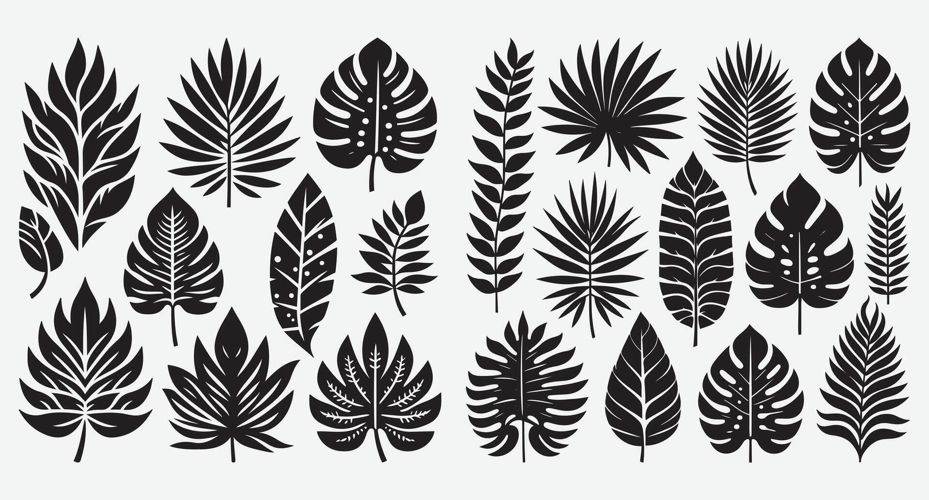 Creative Tropical Leaves Clip Art Set for Fresh Design Concepts vector