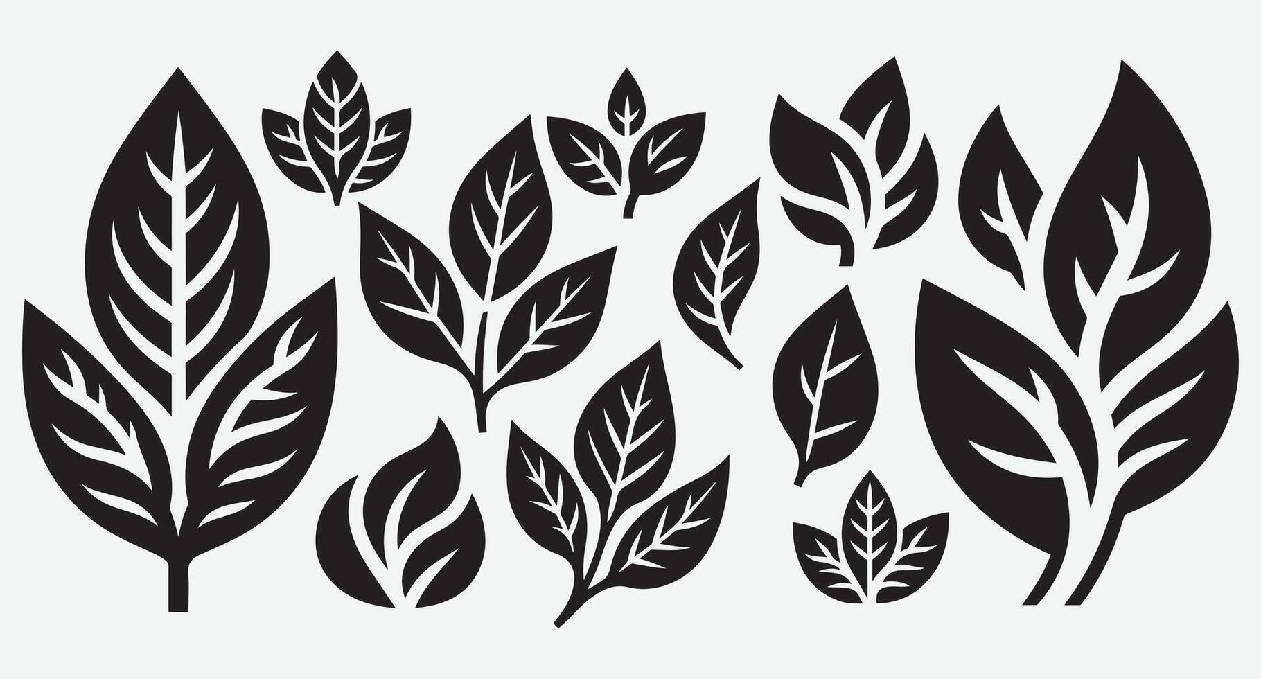 Dynamic Silhouettes of Tropical Leaves for Bold Background Creations vector