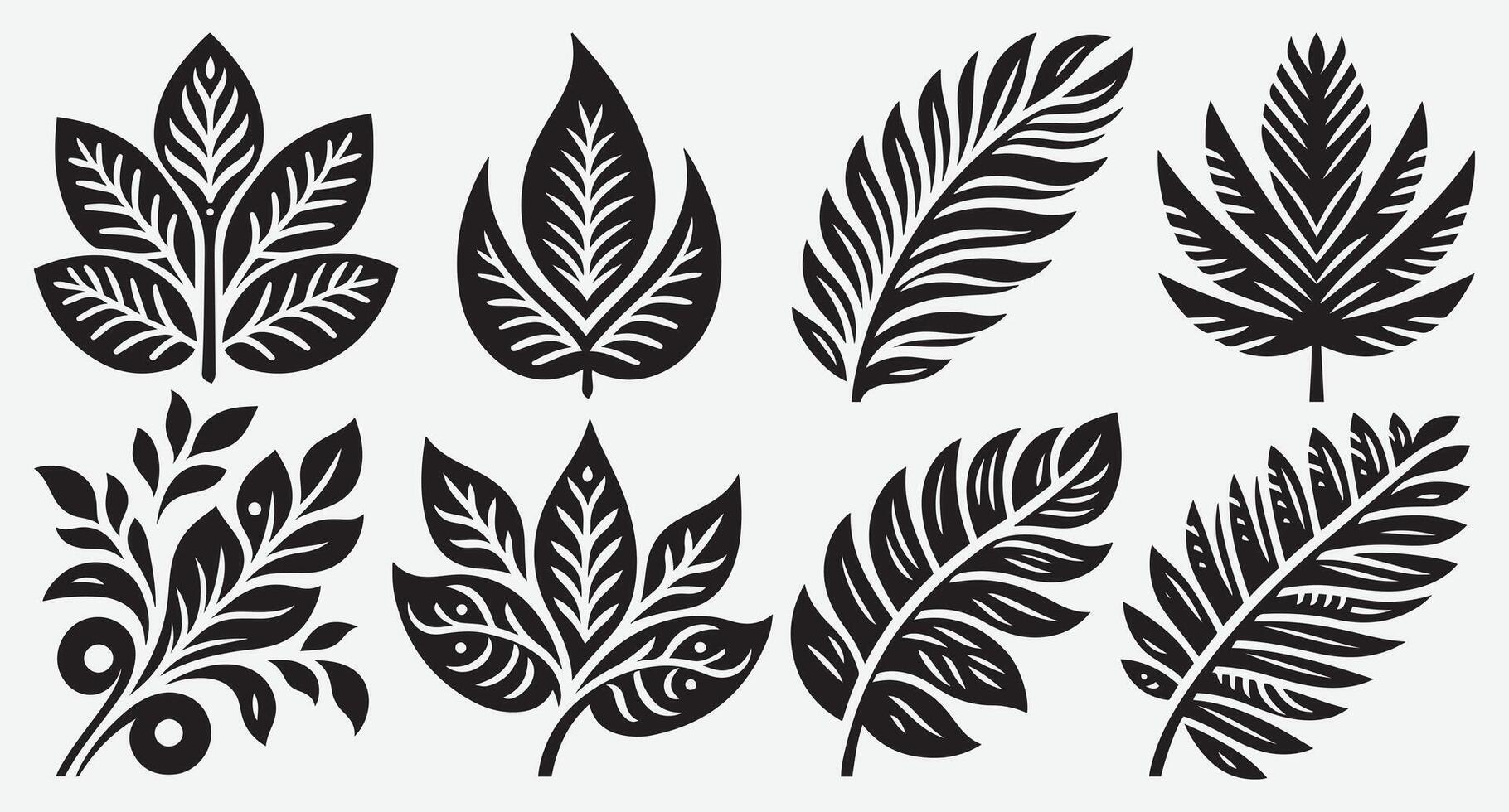 Stylish Clip Art of Tropical Leaves for Fresh Branding Concepts vector