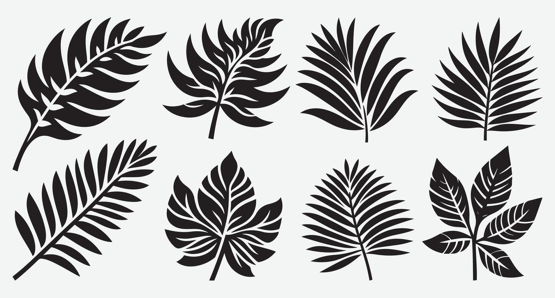 Creative Tropical Leaves Silhouettes for Inspirational Graphic Design Projects vector