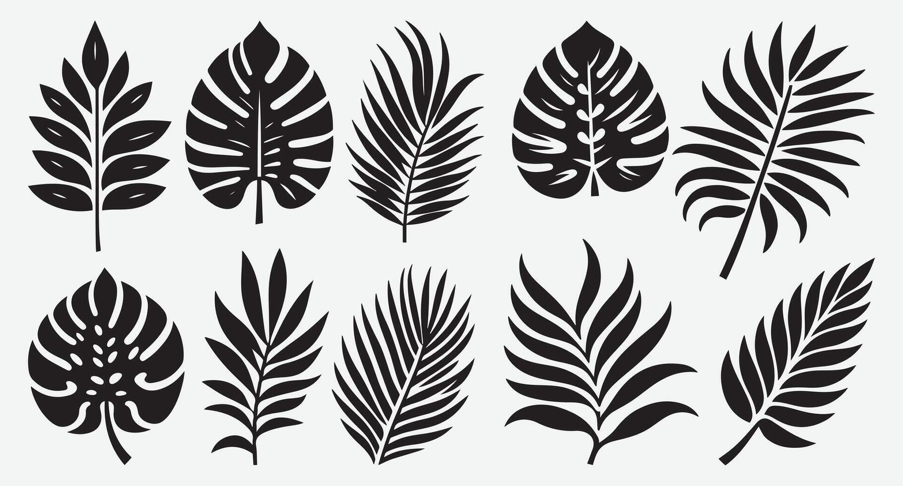 Artistic Line Art of Tropical Leaves for Unique Background Creations vector