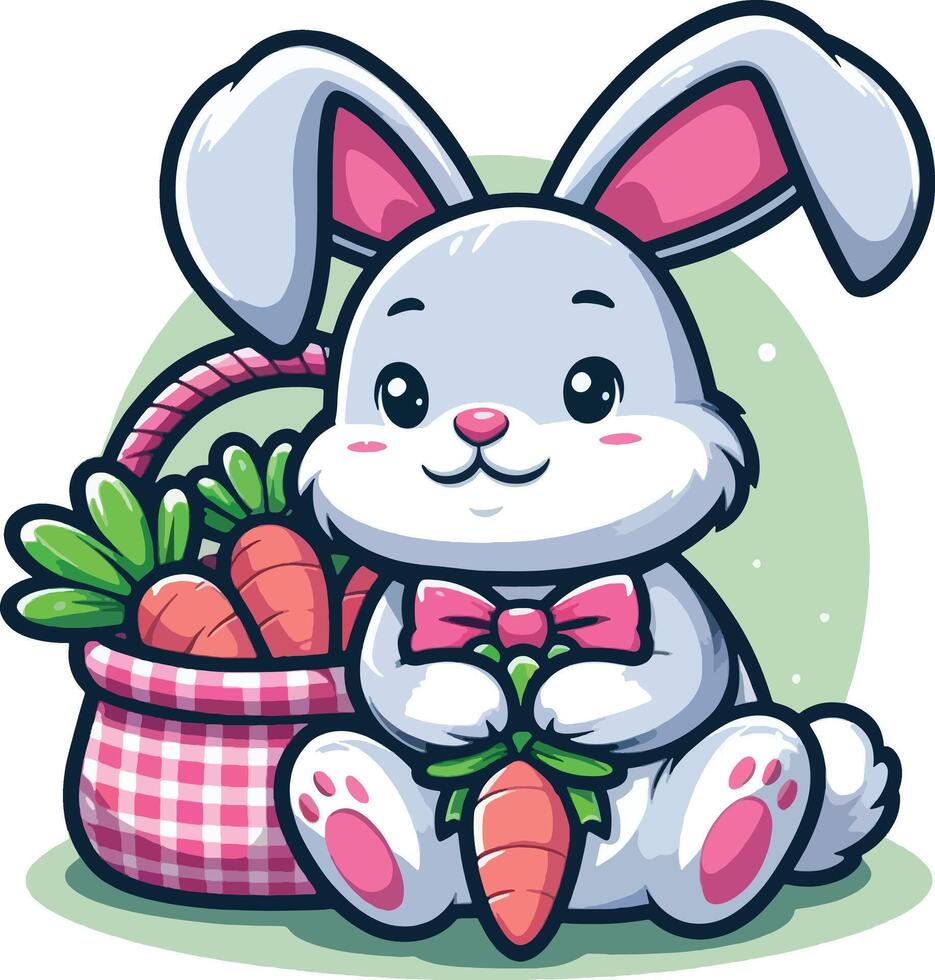 Cute rabbit with gift boxes vector